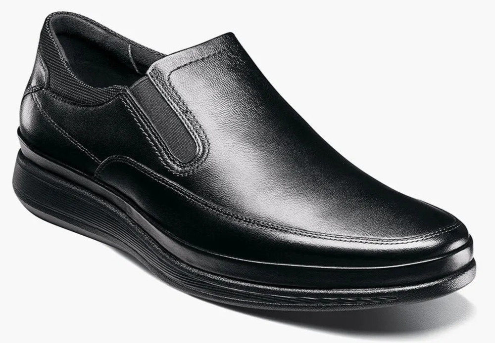 Florsheim Motion Moc Toe Slip On Mens Slip On Black Leather 9 M US